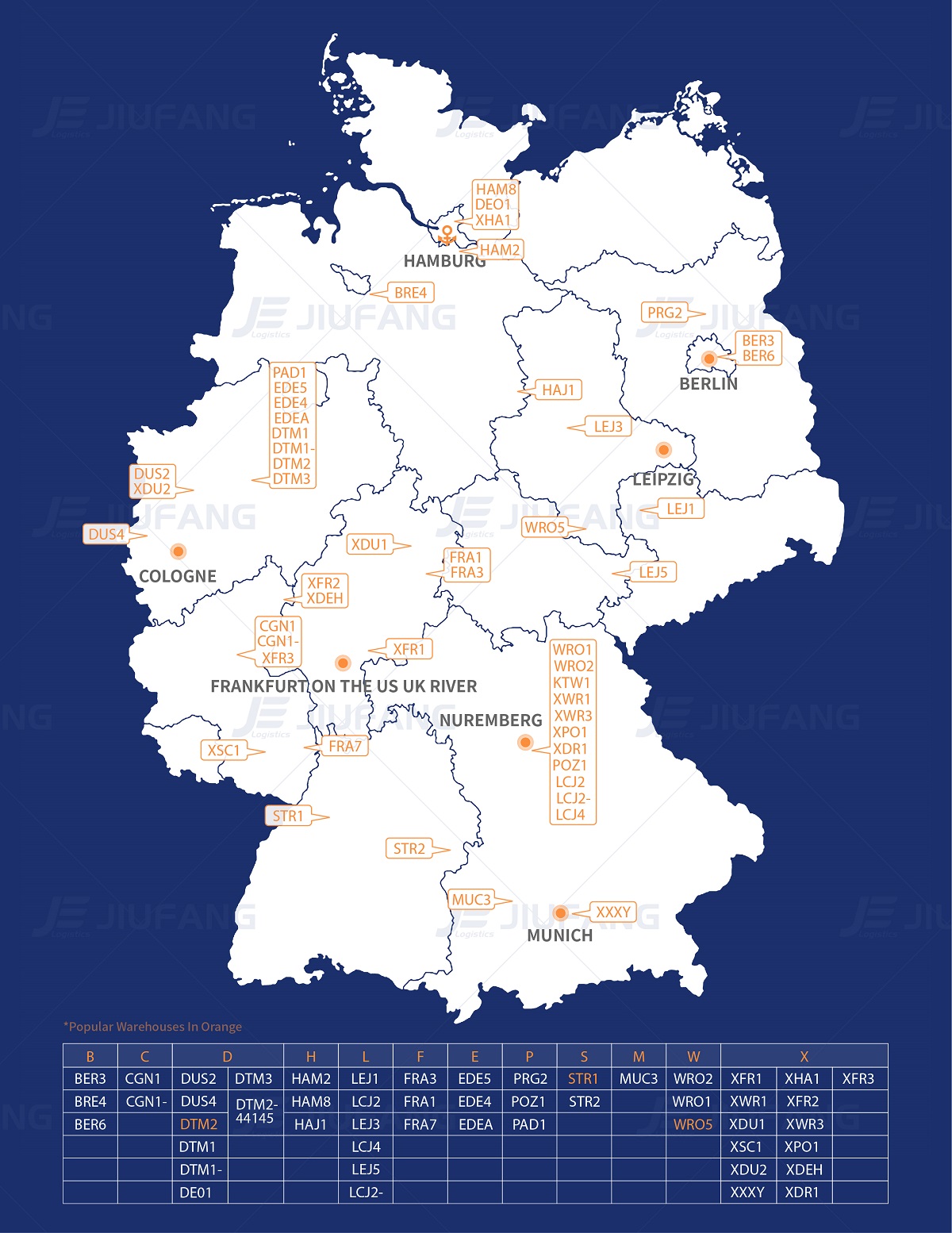 Germany Amazon warehouse map