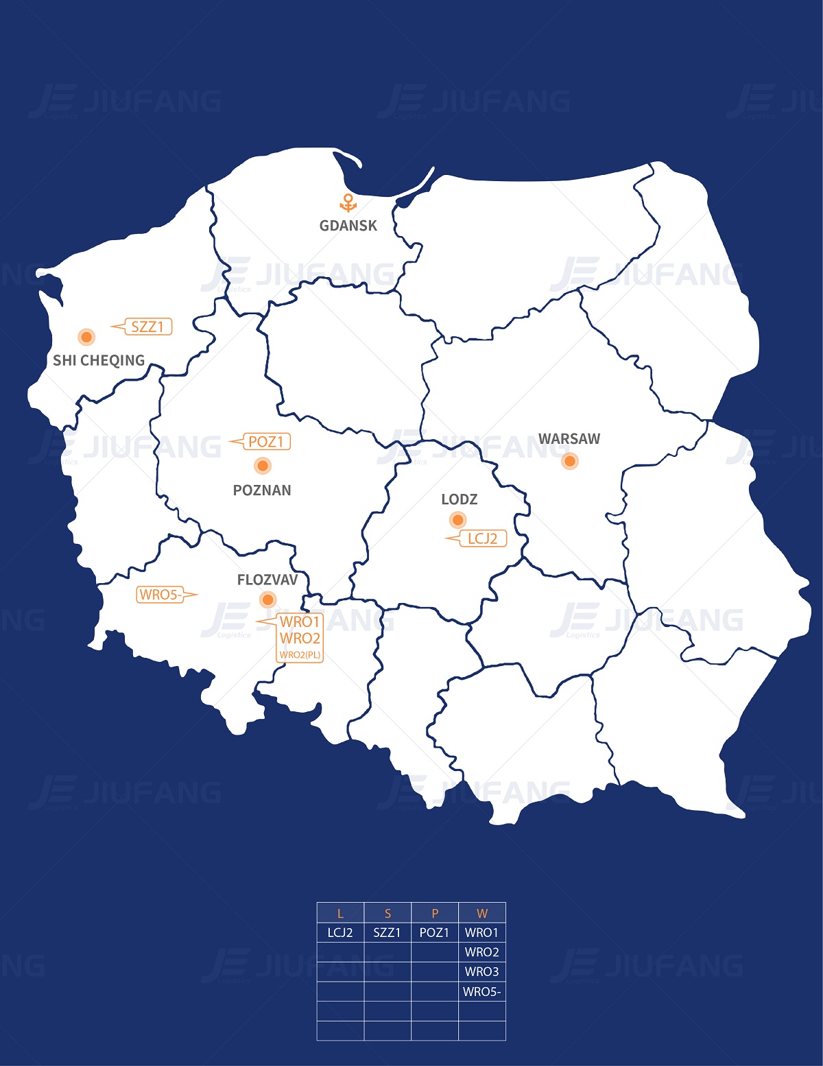 Poland Amazon warehouse map